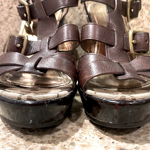 Coach Jaime platform buckle strappy heeled sandals 7B - Picture 7 of 11